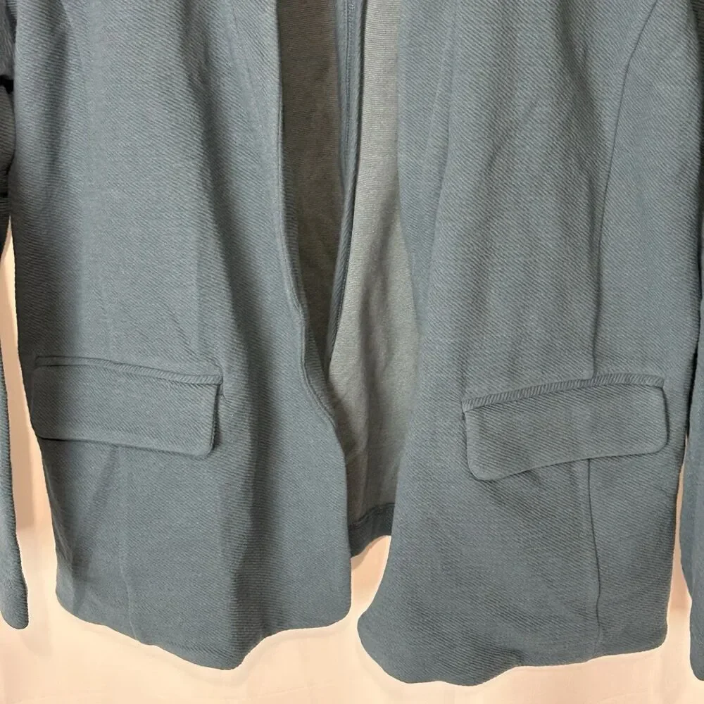 zuda Textured Ponte Blazer W/ Notched Collar Horizon Blue XL Work Office Stretch